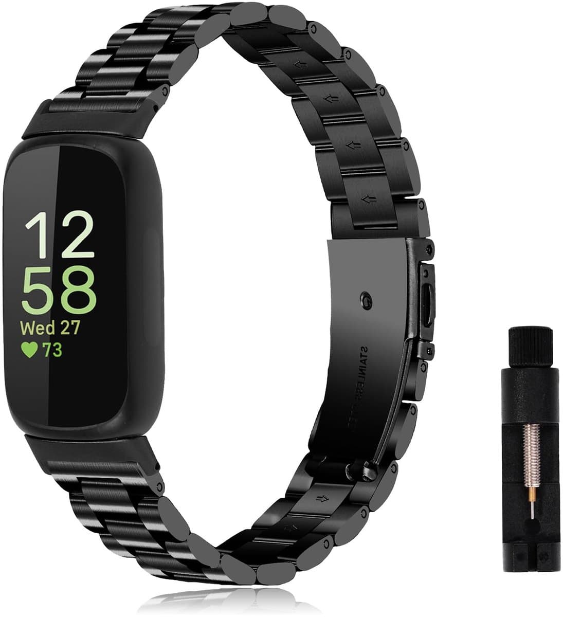 SolidKeus - Stalen Vervangband voor Fitbit Inspire 3
