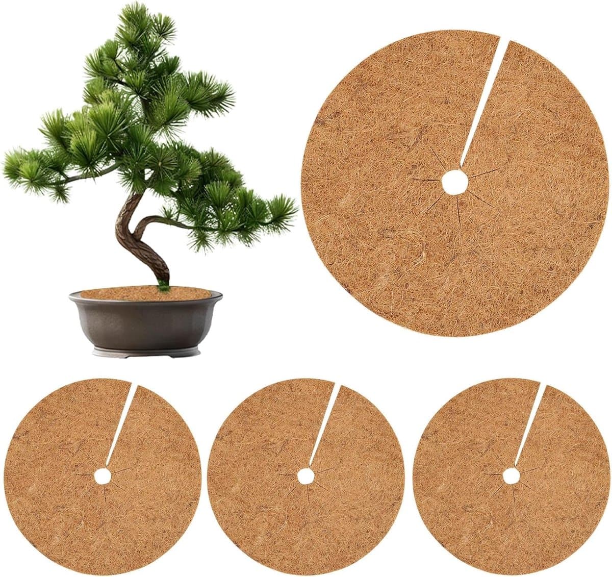 Coconut matten set van 4 stuks, 30 cm - Natuurlijk, duurzaam en veelzijdig voor tuin en decoratie