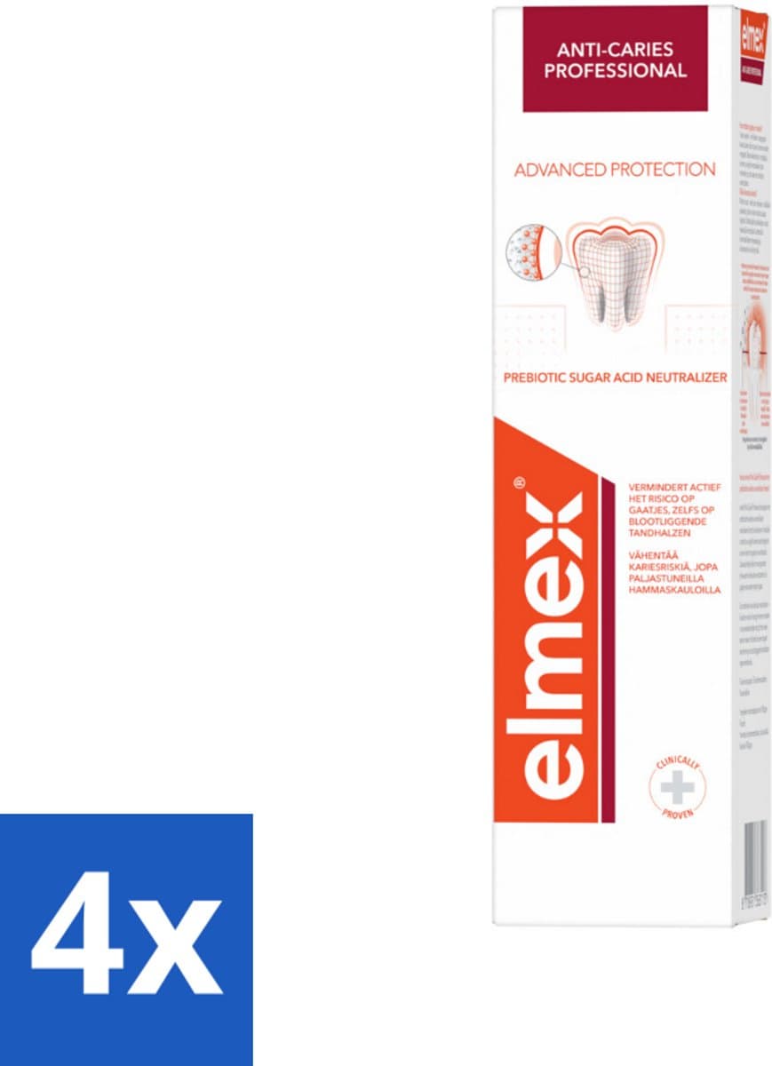 Elmex - Tandpasta - Anti Cariës Professional - Advanced Protection - 75 ml - Voordeelverpakking - 4 stuks