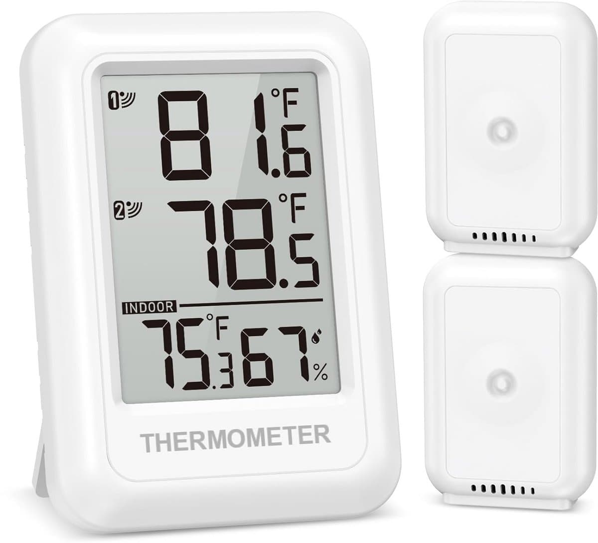 Draadloze Thermometer en Hygrometer Set (2 Stuks) voor Koelkast en Meer