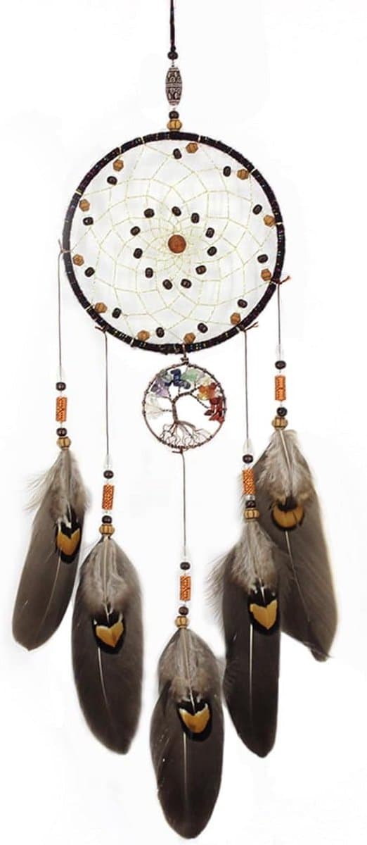 Handgemaakte Dromenvanger Vintage Stijl Bohemien 65 cm - Wanddecoratie Woonaccessoire