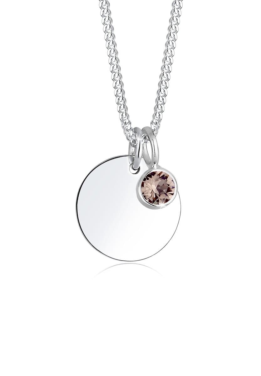 Elli Halsketting april birthstone 925 Sterling Zilver Kristal