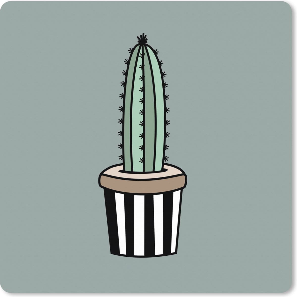 Muismat XXL 40x40 cm - Bureau onderlegger - Bureau mat Cactus - Bloempot - Design - Bureaumat - Gaming mousepad xl - Bureaulegger groot - Computer deskmat