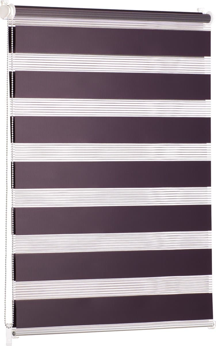 Blumtal Gestreepte Gordijnen - Transparante Rolgordijnen - Kant en Klaar - 60 x 155cm, Paars - Set van 1