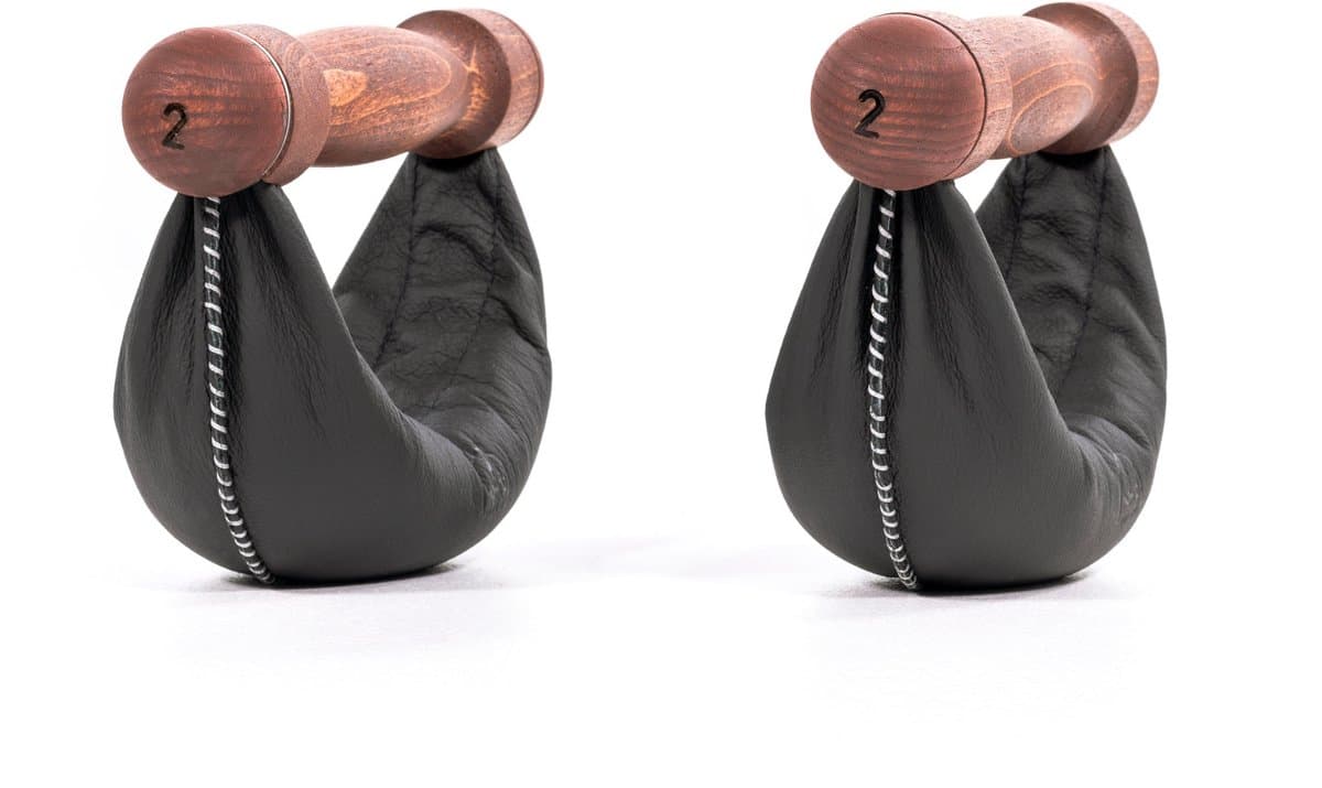 NOHRD Swing Dumbbells Club Sport 4kg – Echt Leren Gewichten met Notenhouten Handgrepen – Set voor Functionele Krachttraining