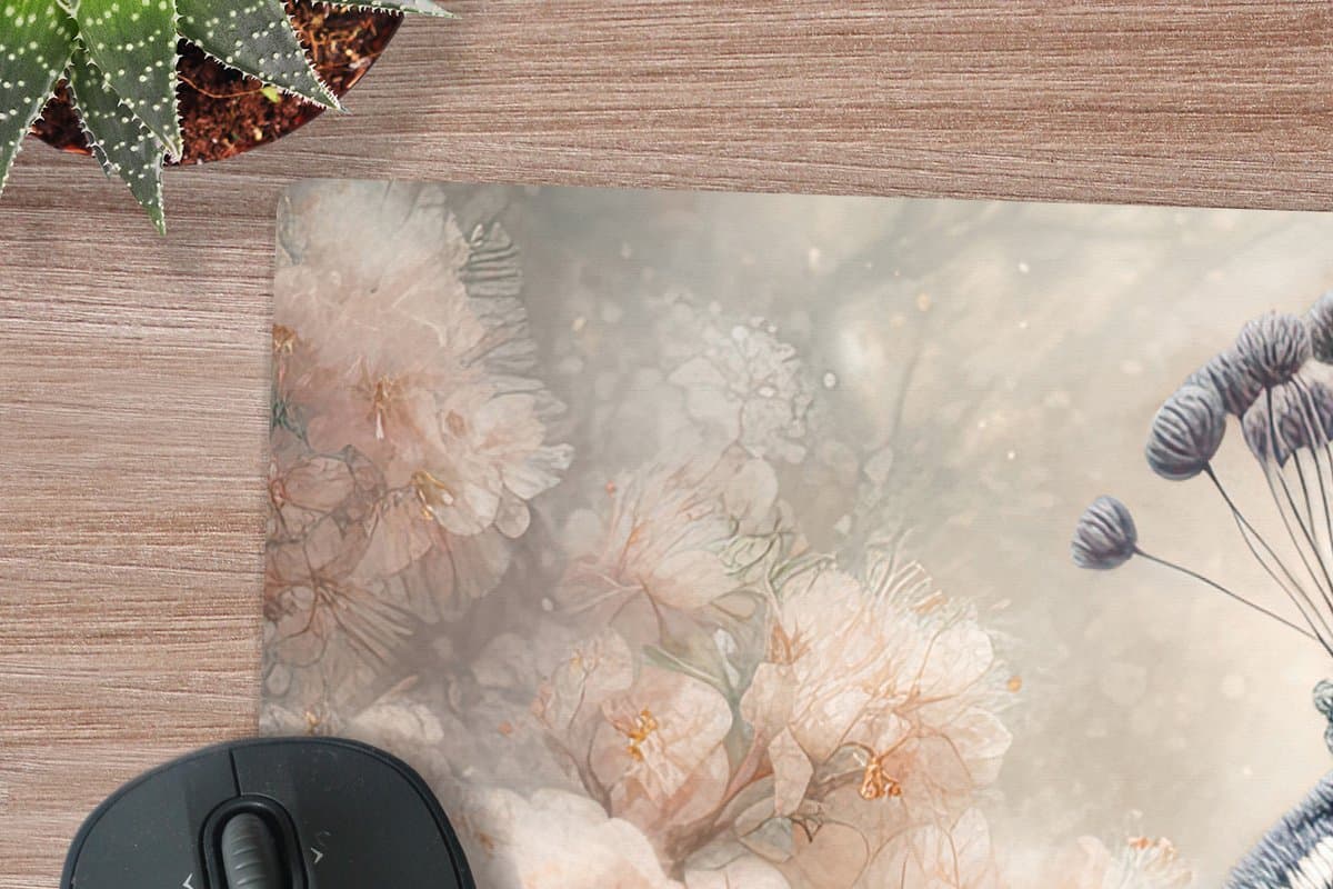 Muismat XXL 90x45 cm - Bureau onderlegger - Bureau mat Pauw - Vogels - Bloemen - Boom - Botanisch - Bureaumat - Gaming mousepad xl - Bureaulegger groot - Computer deskmat