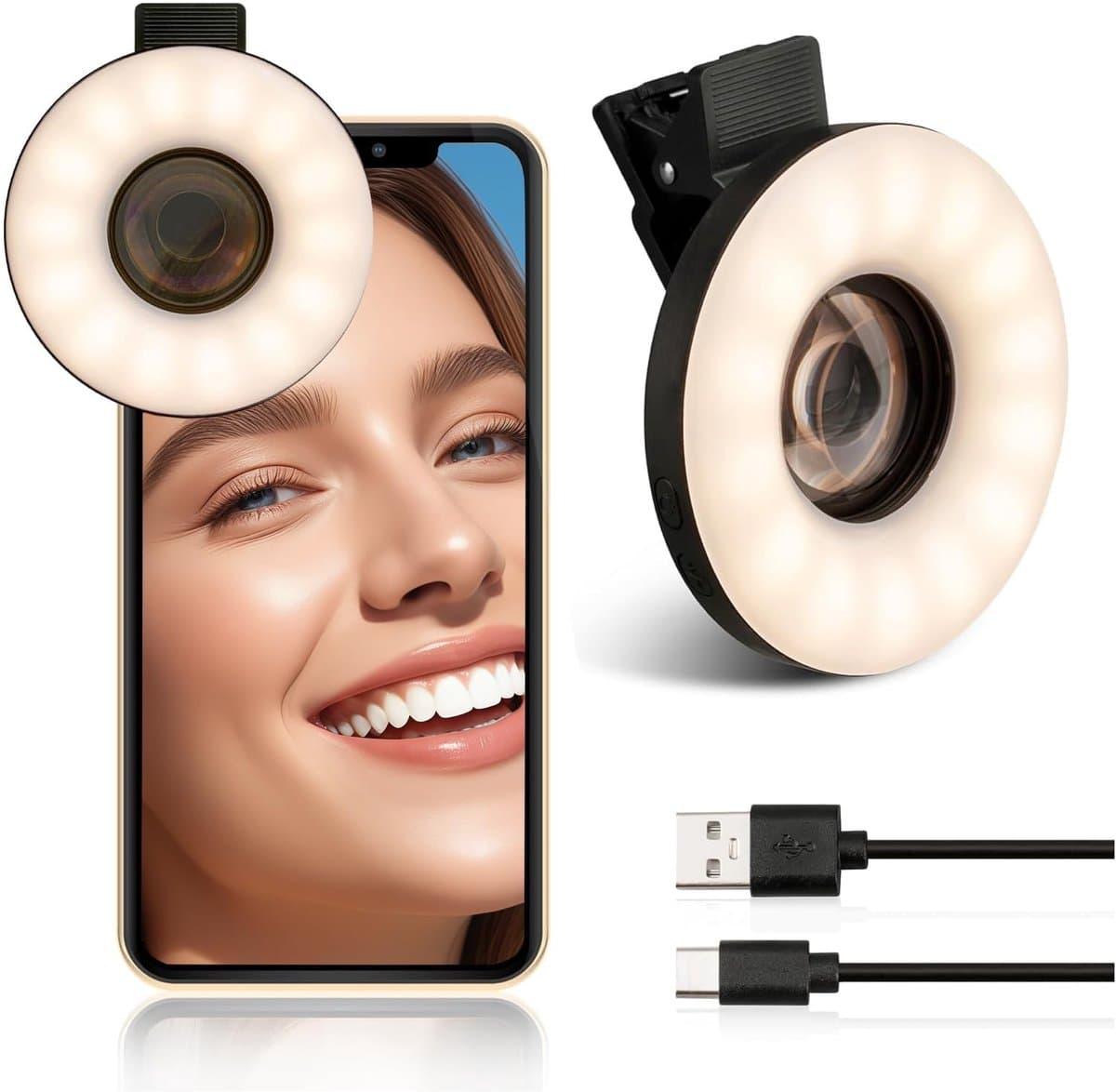 Dailygoods - Macro Lens met Miniclip en LED Ringlicht