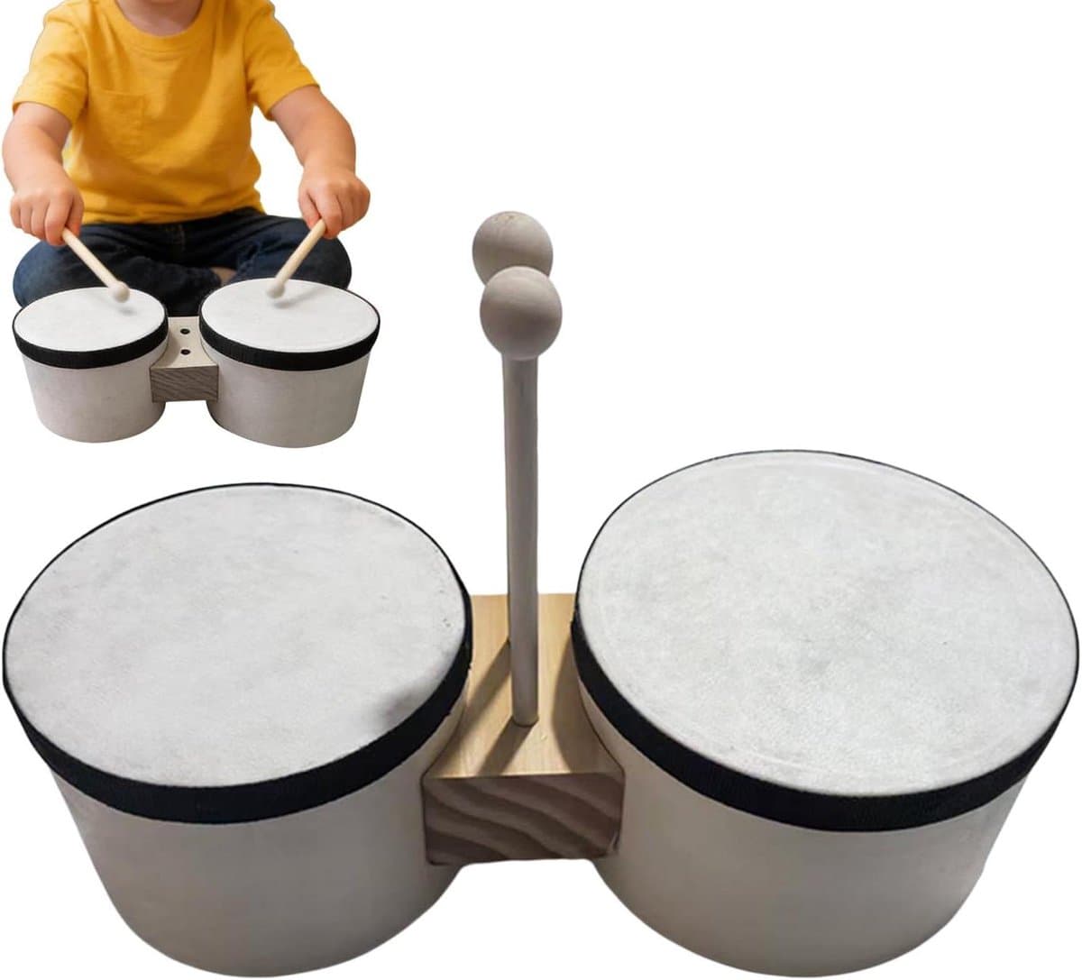 Bongo trommel - Muziekdrum Kinderen - Muzikaal Leren - Levendige Klankkwaliteit - 12 en 15 cm - Niet gespecificeerd