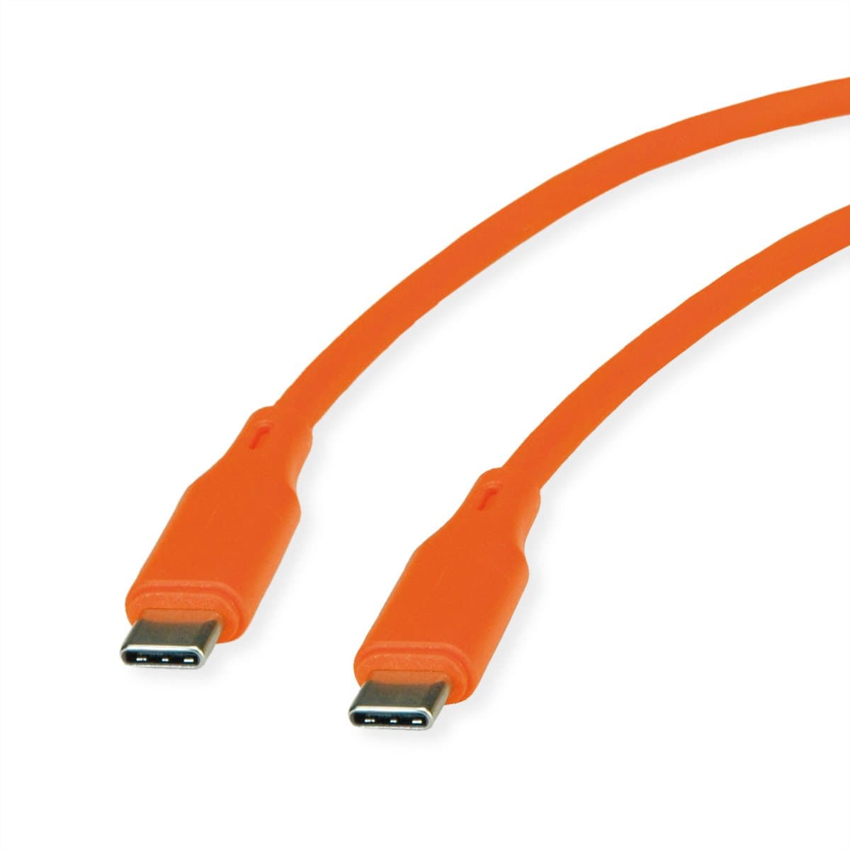ROLINE USB 2.0-kabel, type C-C, M/M , Silicone, 60W, oranje, 1 m