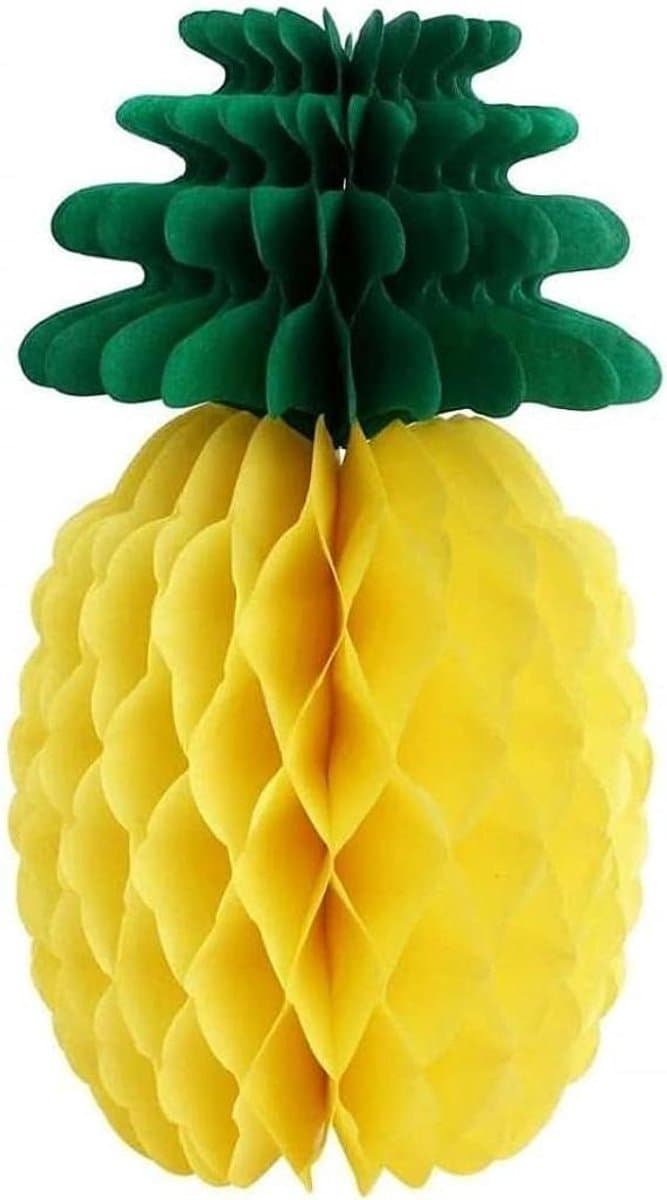 Pineapple 3 stuks 14 inch papieren ananas honingraat decoraties ananas papieren bal fruit decoraties voor fruit thema feest Hawaiiaanse feest decoratie tropisch thema luau feest zomer feest