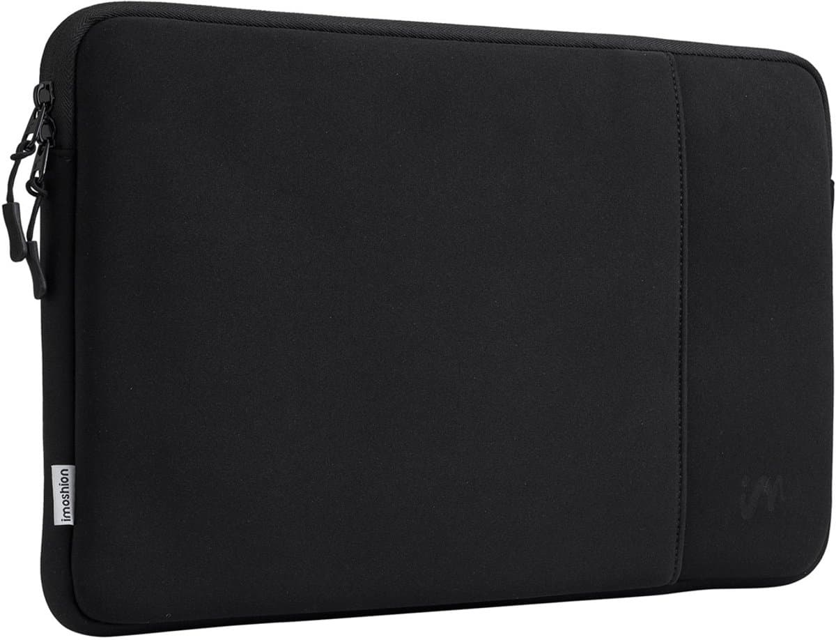 imoshion Laptop sleeve met vak - Laptop Hoes geschikt voor 15 / 15.3 / 15.6 / 16 / 16.2 inch - Zwart