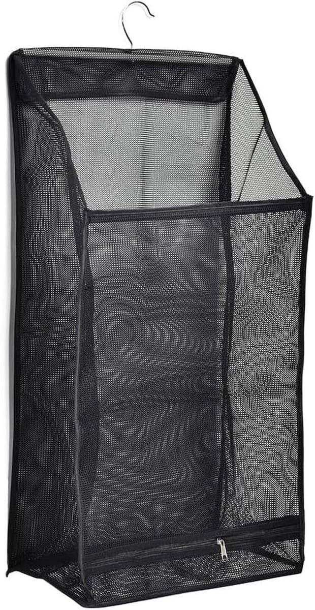 Hangende Wasmand - Kleding Opberger - Ruimte Besparen - Opvouwbaar Mesh Ontwerp - 35 x 20 cm - Grijs