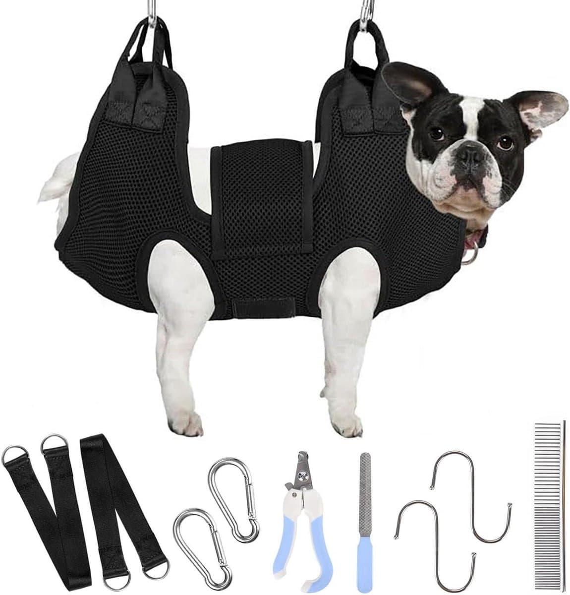 Honden Trim Hammock - Honden Draagzak - Hond Verzorgen - Dubbellaags Ontwerp - Maat S - Zwart