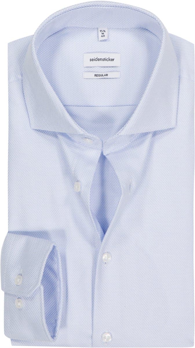 Seidensticker regular fit overhemd - structuur - blauw