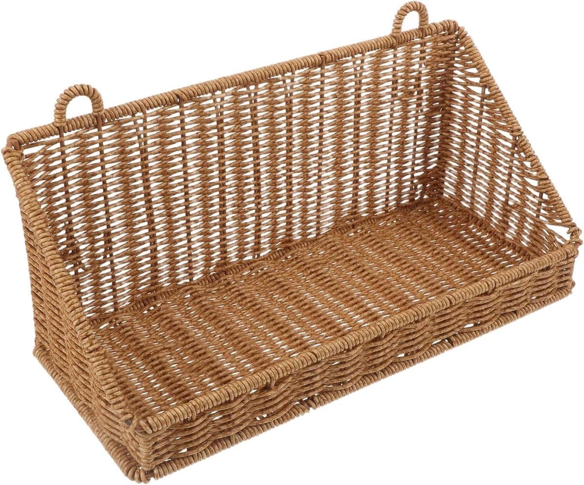 Wand Organizer - Opbergmand - Ruimte Besparen - Montage Zonder Boren - 35x15x15 cm - Khaki