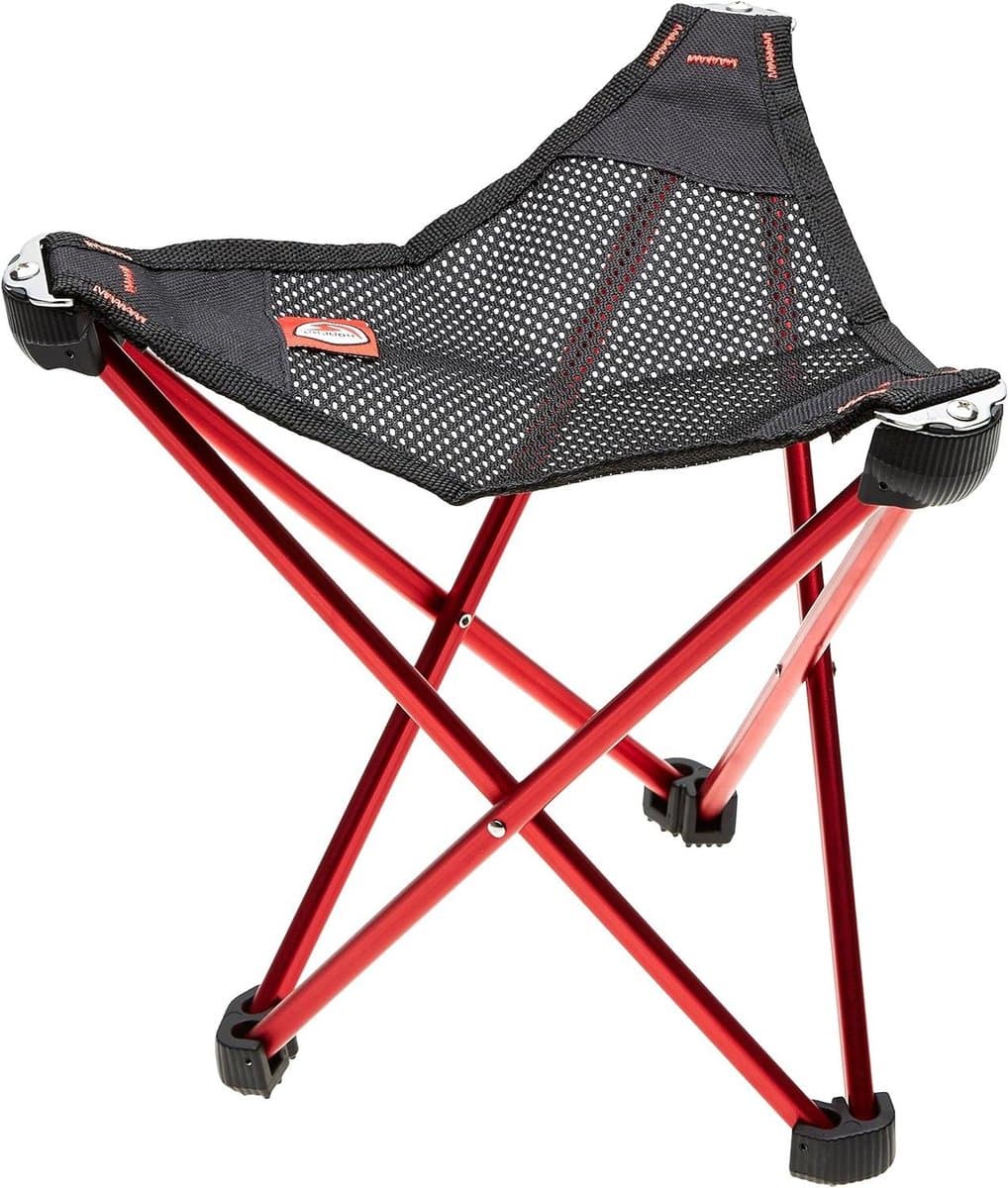 Klapkruk - Draagbare Kruk - Kamperen en Hiken - Lichtgewicht Aluminium - 22 cm Zithoogte - Rood
