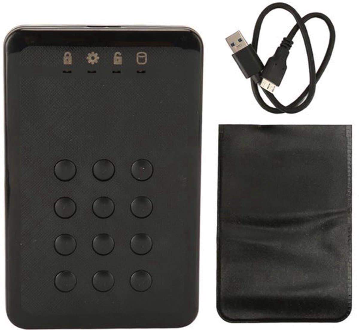 Draagbare Hardwareversleutelde Externe Harde Schijf met USB 3.0, PIN-authenticatie, Realtime Versleuteling, 5Gbps Snelheid voor OS X, en