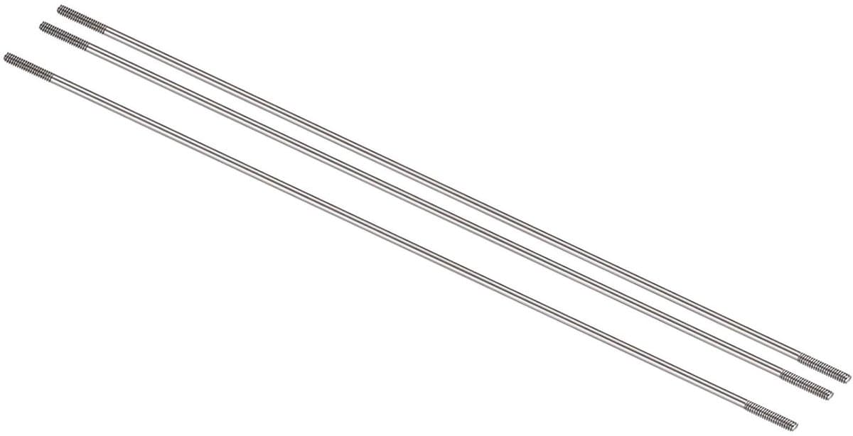 Dubbele Schroefdraad Stang - Verbindingsstuk Schroefdraad - RC Modelbouw - Roestvrij Staal 304 - M2 x 300 mm - Zilverkleurig