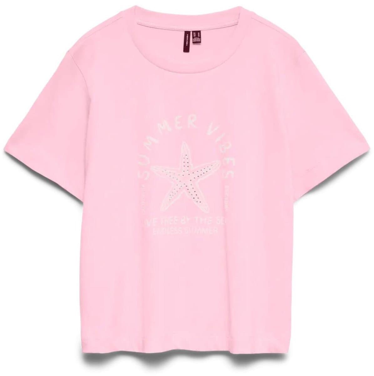 Vero Moda T-shirt Vmpalma Mette Ss Top Box Jrs 10343547 Pink A Boo/starfish Dames Maat - L