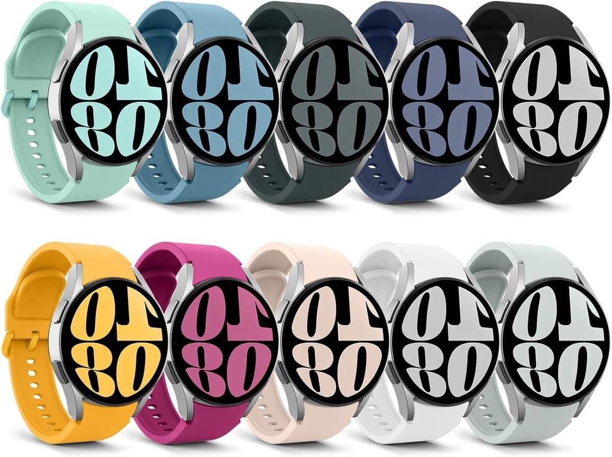 Zachte siliconen vervangband voor Samsung Galaxy Watch 7, 6, 5, 4 - Multicolour, comfortabel en lichtgewicht, 40 mm, 44 mm, 43 mm, 47 mm, 42 mm, 46 mm