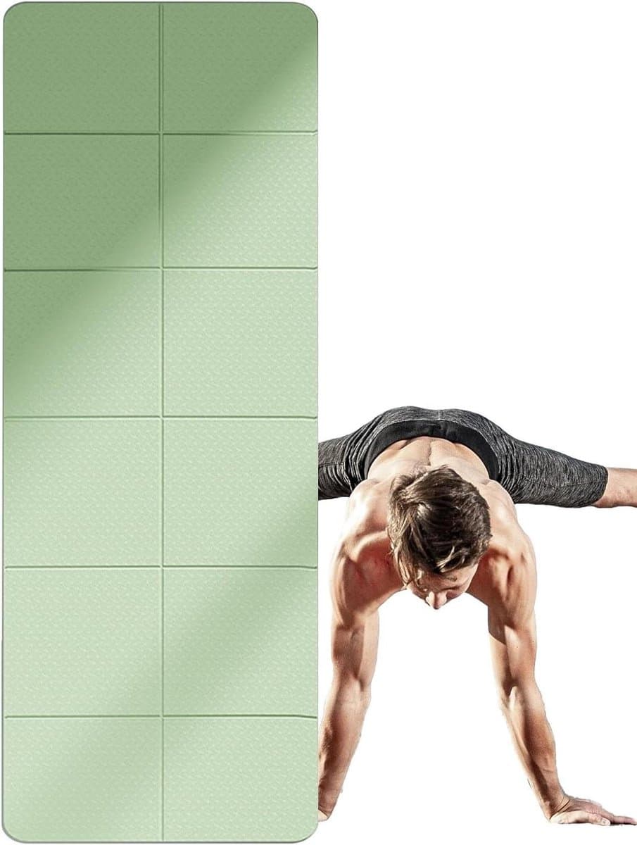 Trainingsmat - Opvouwbare mat - Thuis sporten - Veelzijdig ontwerp - 183 x 61 cm - Groen