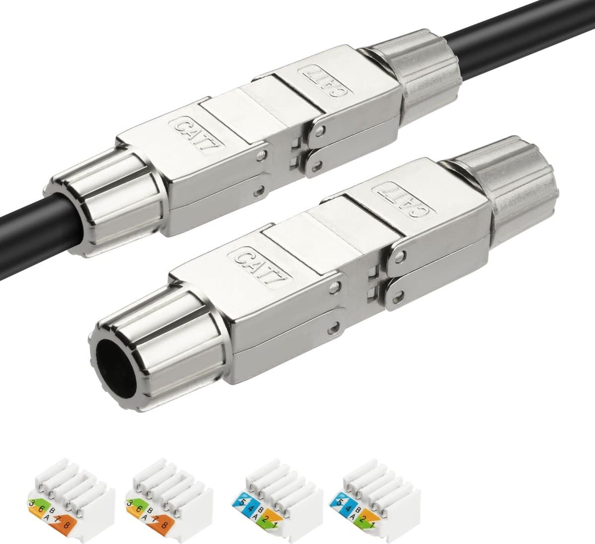Dailygoody - RJ45 Connector - Ethernet Connector - Toolless Installatie - Cat7 Coupling Module - Geschikt voor Router en Computer - 10 Gigabits Per Se.