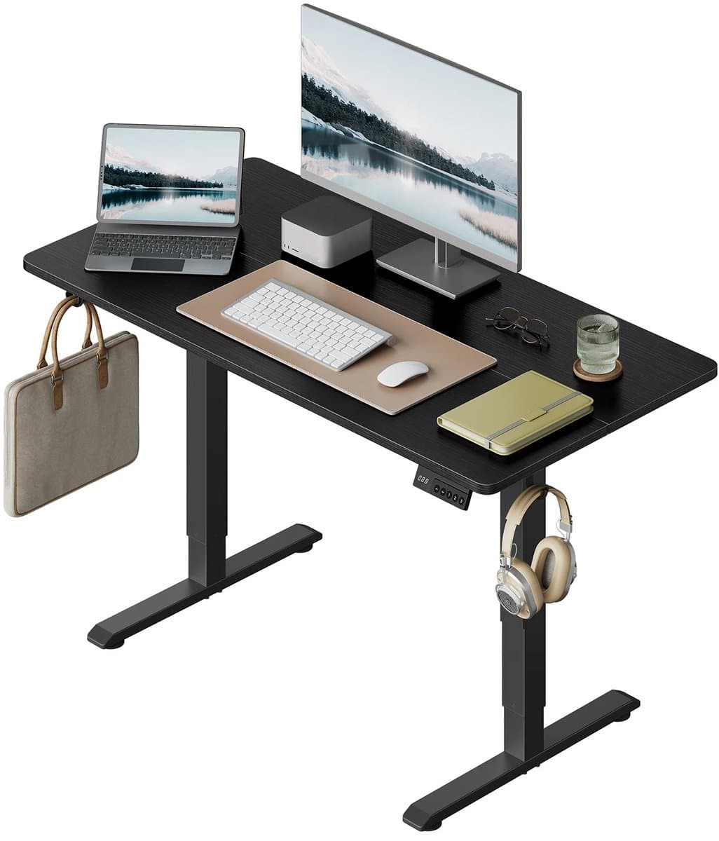 Geargalaxy Elektrisch Zit-Sta Bureau - Hoogte Verstelbaar Bureau - Elektrisch Computerbureau - Gaming Bureau - 100x48cm - Zwart