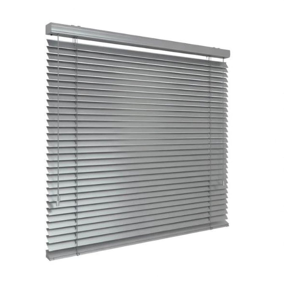 time4blinds - Jaloezieën voor Binnen - Aluminium Jaloezieën - 2400x1300mm, Bediening Rechts - met Lamellen van 50mm - Montage aan Wand of Plafond, met Boren - voor Thuis & Kantoor - Zilver