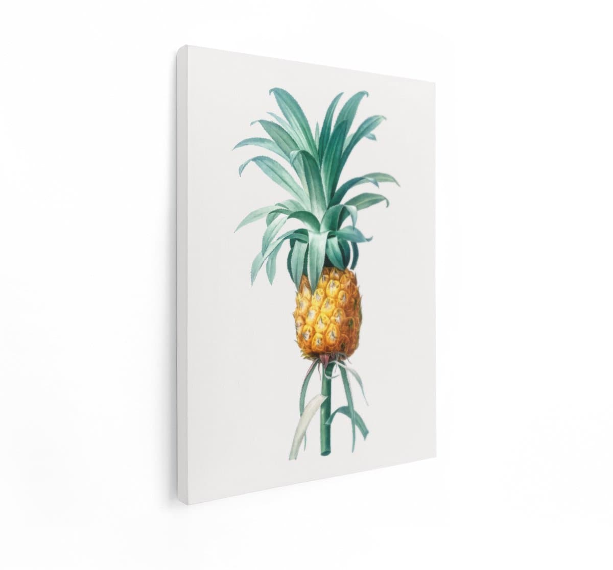 Artaza Canvas Schilderij Ananas - 90x120 cm - Wanddecoratie Vintage - Muurdecoratie Botanisch - Decoratie Fruit Woonkamer