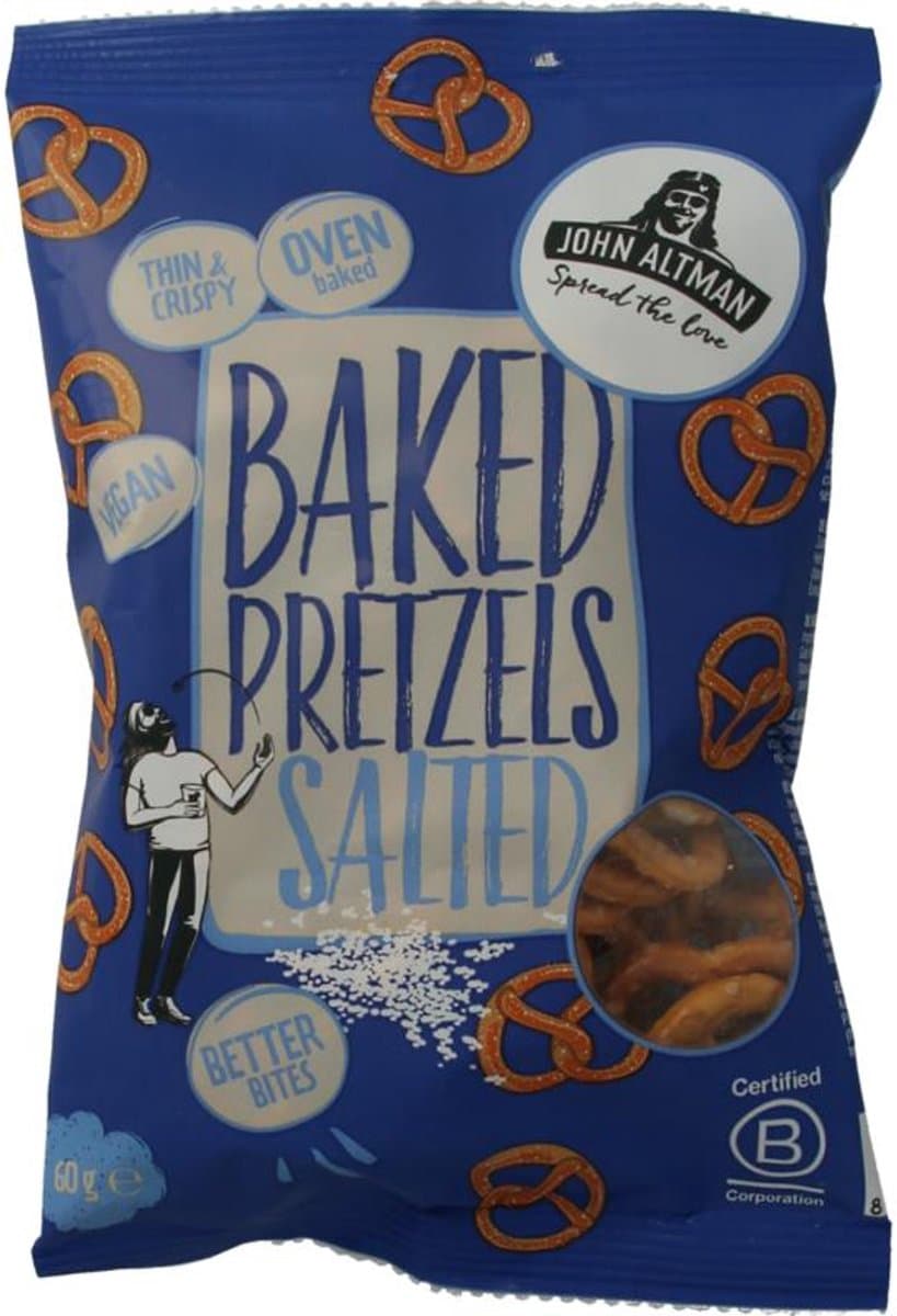 John Altman Baked pretzels sea salt mini 60 Gram