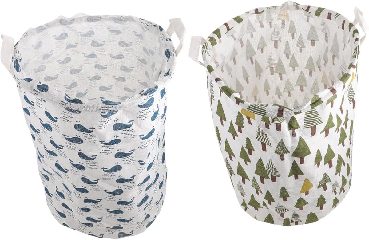 Dubbele Wasmand - Opbergmand Kleding - Thuis Organiseren - Opvouwbaar Verwijderbaar - 43x37.5cm - Diverse Kleur