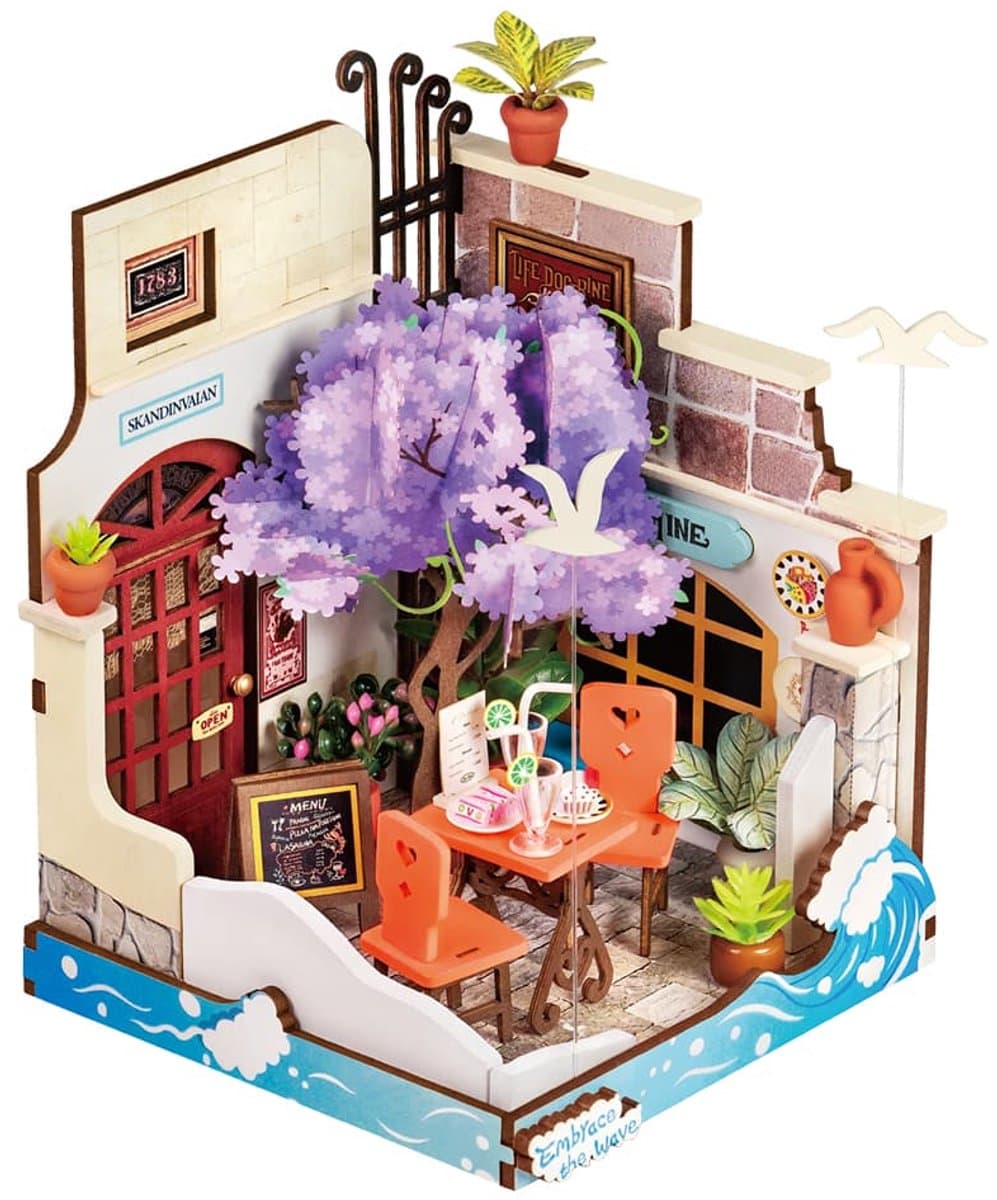 Robotime Seaside Restaurant – DIY Miniatuurhuis – 14+ - 10 x 9 x 13 cm