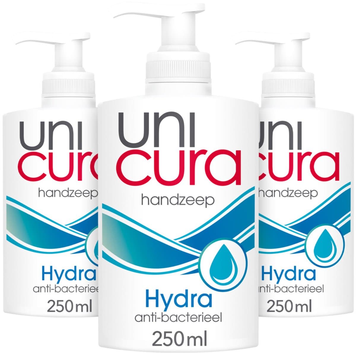 Unicura Vloeibare Handzeep Hydra - 3 x 250 ml - Voordeelverpakking