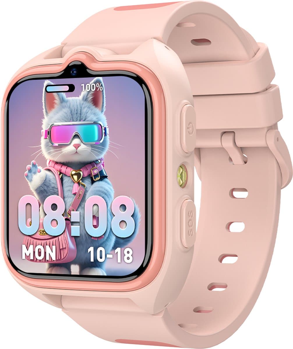 Blackview Z30 - Smartwatch - Kindersmartwatch 1 - 1,75 inch IPS-scherm - 4G - IP68 waterdicht - GPS - 800 mAh - Bluetooth 5.3 - Roze