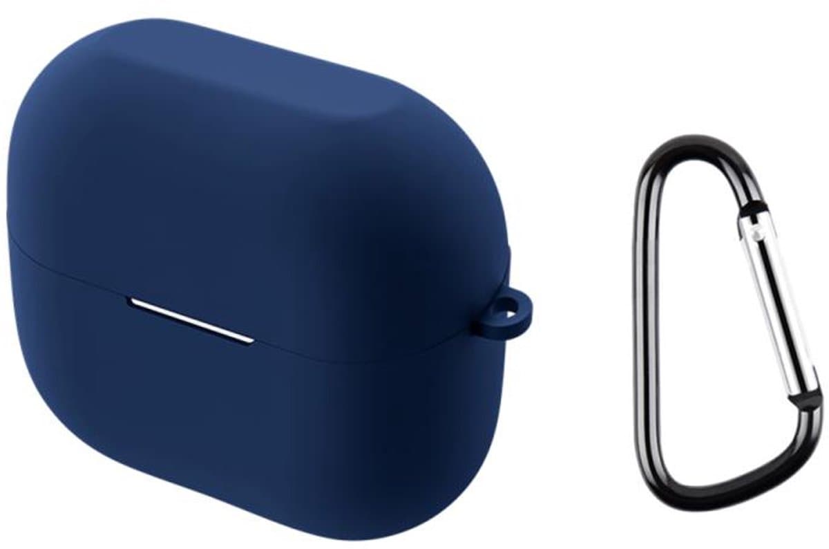 Telestore - hoesje geschikt voor Samsung Galaxy Buds3 FE / Buds 3 / 3 Pro soft case cover - donker blauw - TPU hoesje Beschermhoes - Samsung Galaxy Buds3 FE / Buds 3 / 3 Pro Cover - Buds3 hoesje - gel hoesje met sleutelhanger