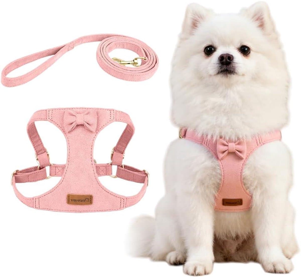 Hondenharnas - Honden tuigje - Veilig wandelen - Anti-trek ontwerp - XS - Roze