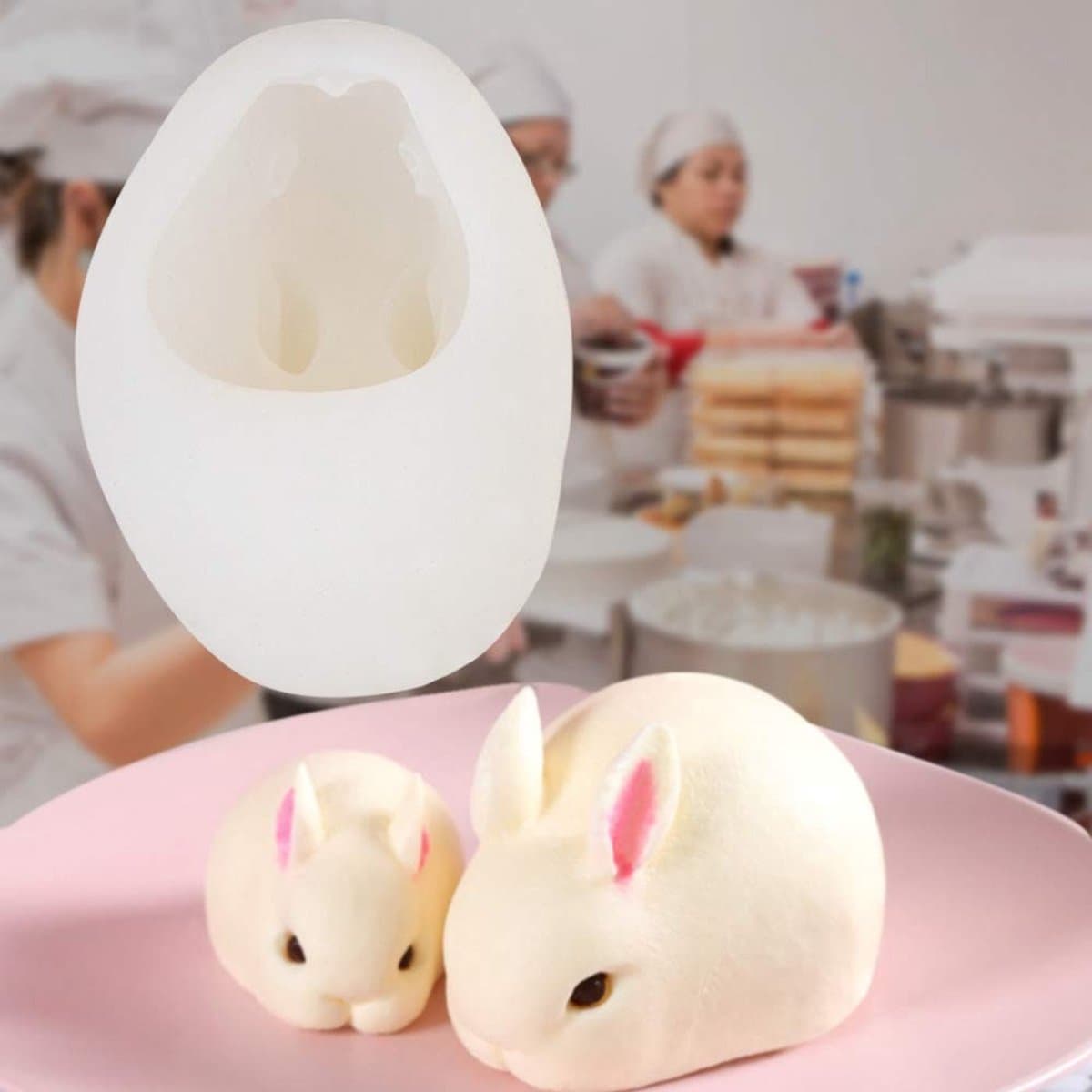Dailygoods- Siliconen Vorm 3D Konijn - Herbruikbaar - Voedselveilig - Temperatuurbestendig - Sterk en Duurzaam - Leuk Cadeau voor Kinderen - Bakvorm