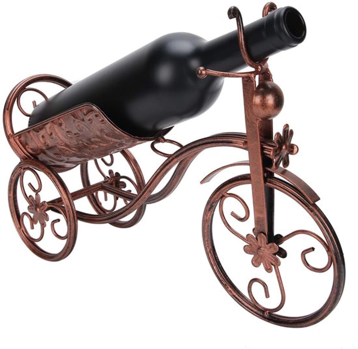 SPHProducts - Wijnflessenrek - Decoratieve flessenhouder - Brons - Metalen