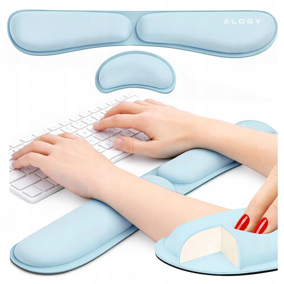 Ergonomische polssteunen voor toetsenbord & muis - Memory Foam set