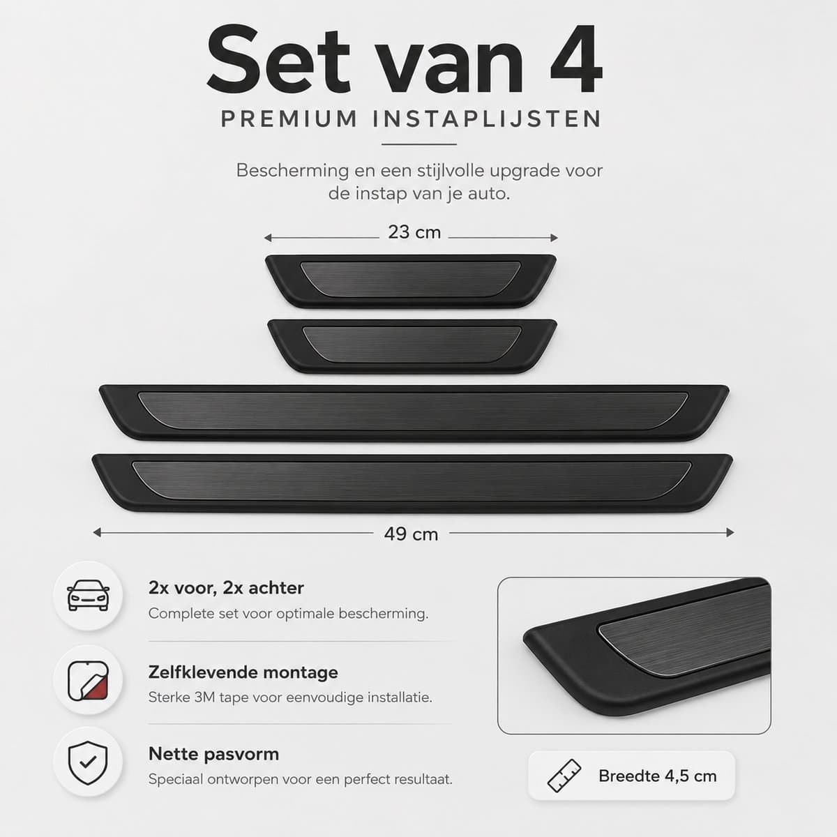 Instaplijsten Kia Ceed ED - Set van 4 - Zwart-glans - AIM