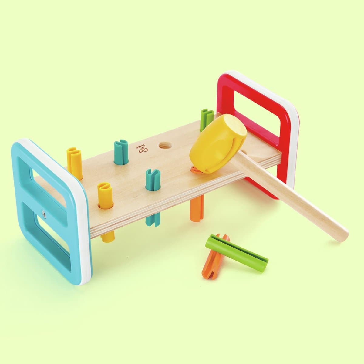 Hape Regenboog Hamerbank - Houten Klopbank met Hamer voor Peuters vanaf 12 Maanden