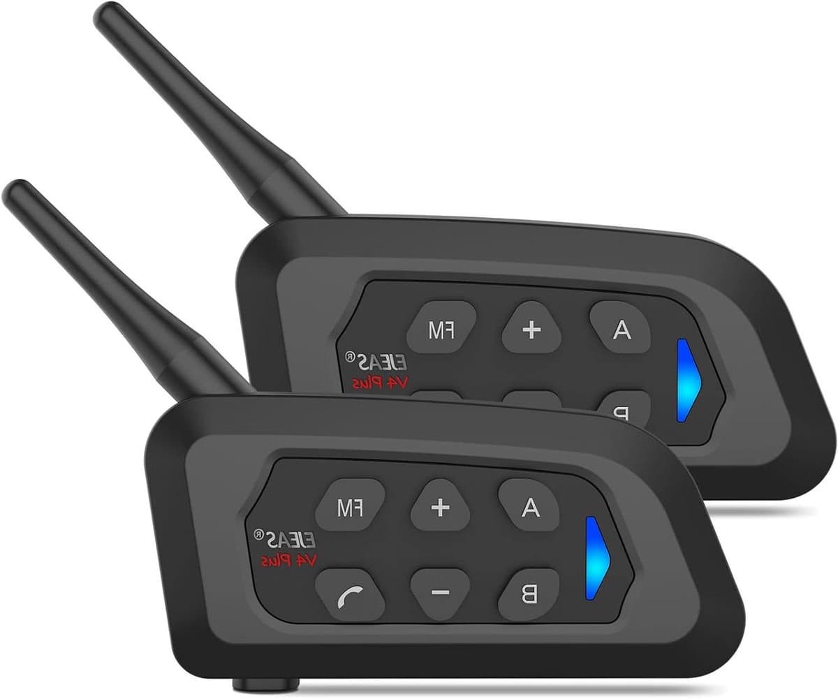Motorhelm Intercom - Bluetooth Headset - Communicatie Onderweg - Full Duplex - 4 Personen - Zwart