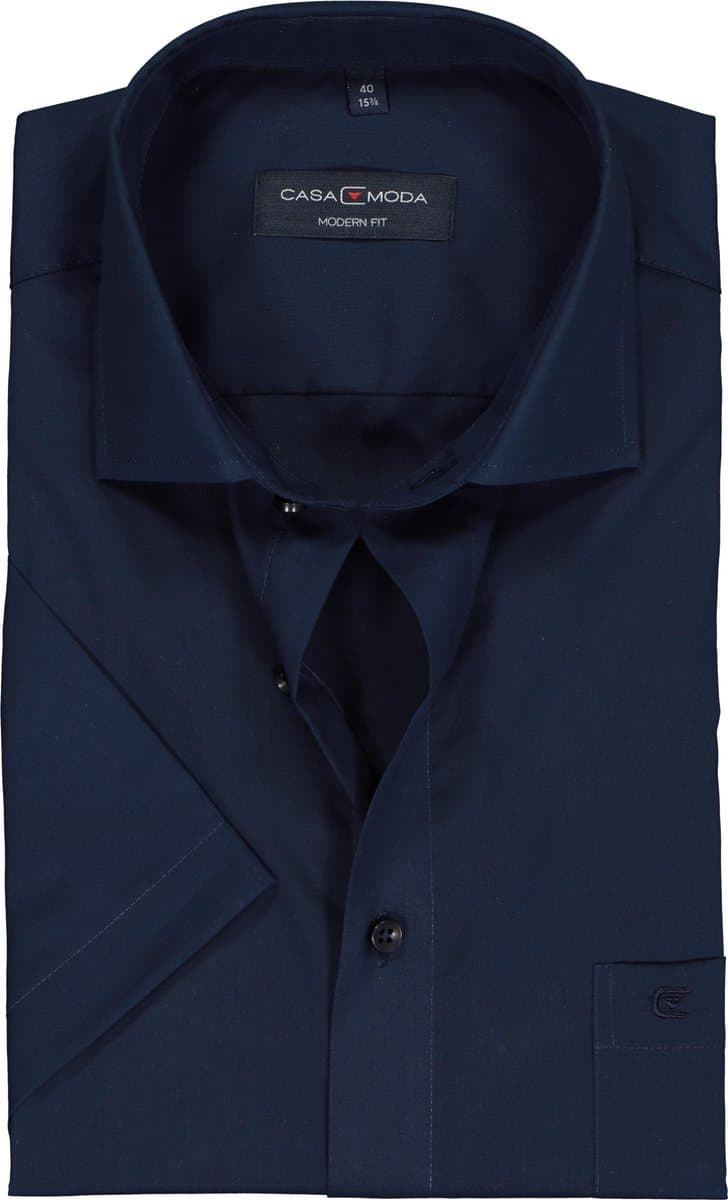CASA MODA modern fit overhemd - korte mouw - donkerblauw