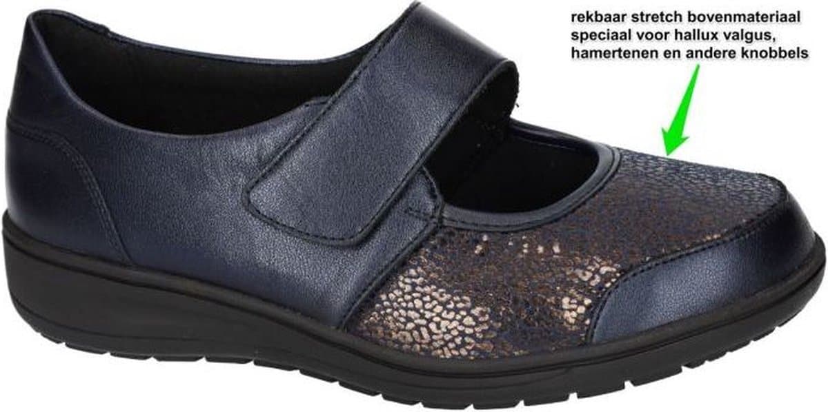 Solidus -Dames - blauw donker - ballerina's & mocassins - maat 36