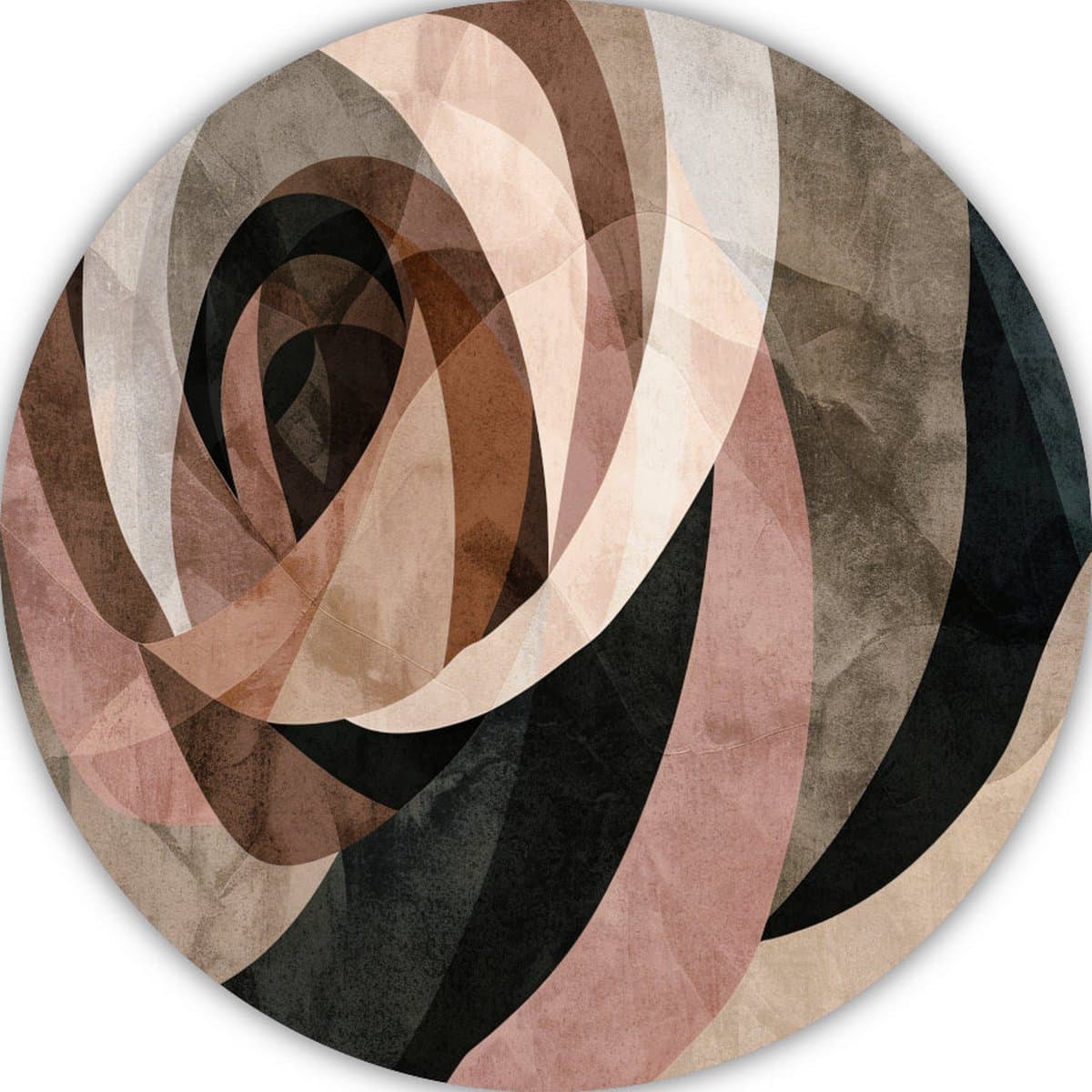 Abstracte kunst rond schilderij - Art Deco wandschaal - Muurcirkel Woonkamer - Muurdecoratie modern - Forex schilderij - Decoratie slaapkamer muurcirkel forex 80x80 cm