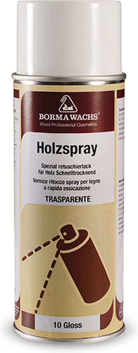 Borma Wachs Spuitbus lak voor meubels ZWART (kleur 60) ultra mat (0 GU)