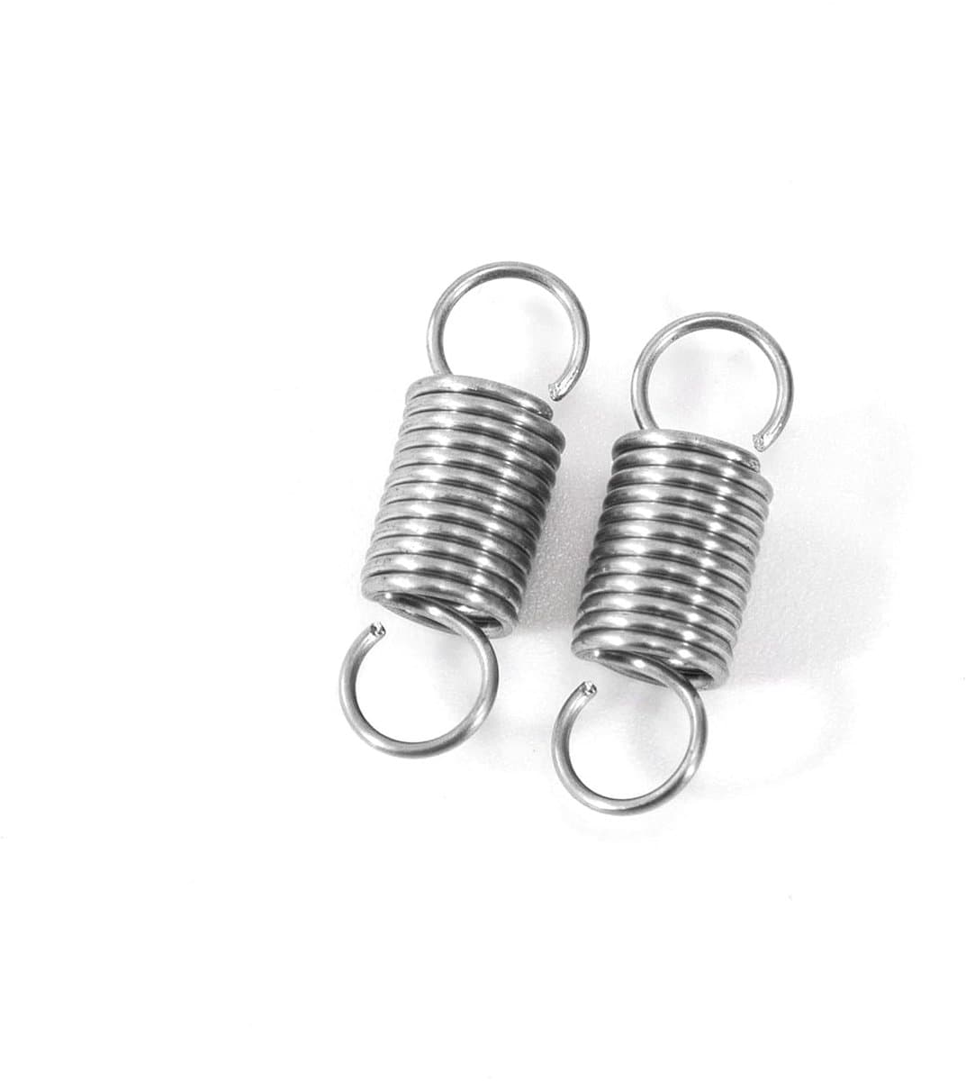 Verlengveren, 15 mm, trekveren met haken, roestvrijstalen veer, buitendiameter 5 mm, draaddiameter 0,55 mm, dikte 0,65 kg, 20 stuks