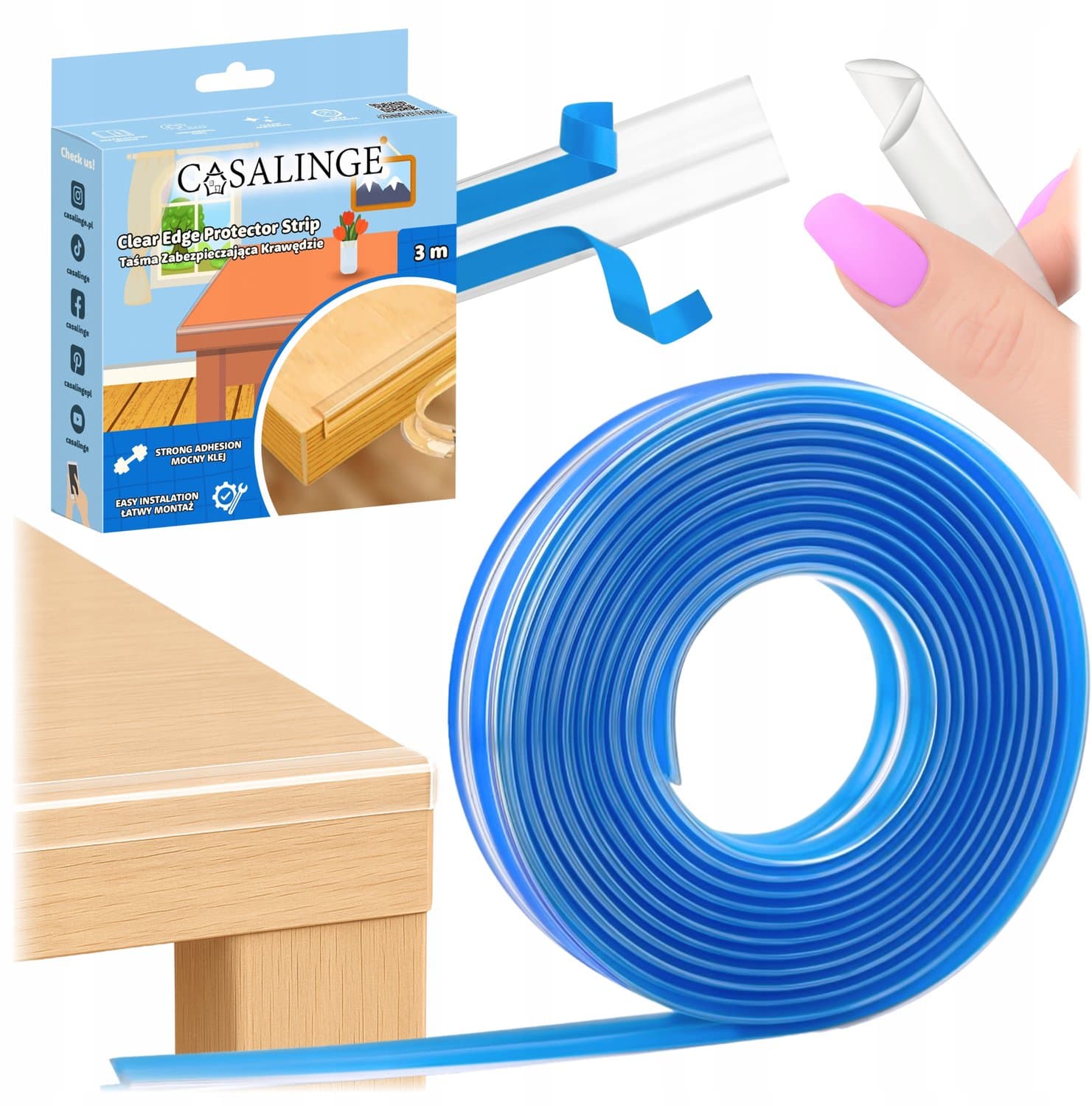 Casalinge 3m Beschermtape voor Meubelhoeken - Veiligheid voor Kinderen