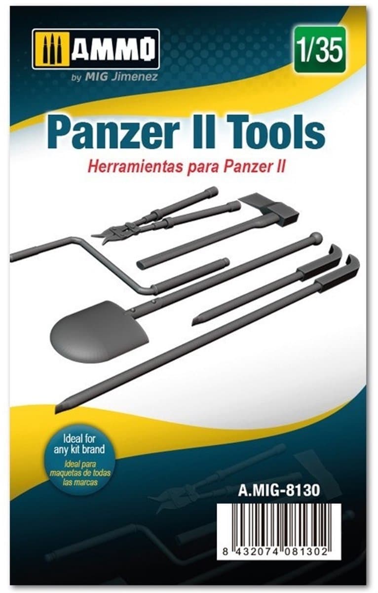 AMMO by Mig Jimenez Modelbouwpakket - AMMO MIG 8130 Panzer II Tools Resin onderdeel - 1:35 - Modelbouw