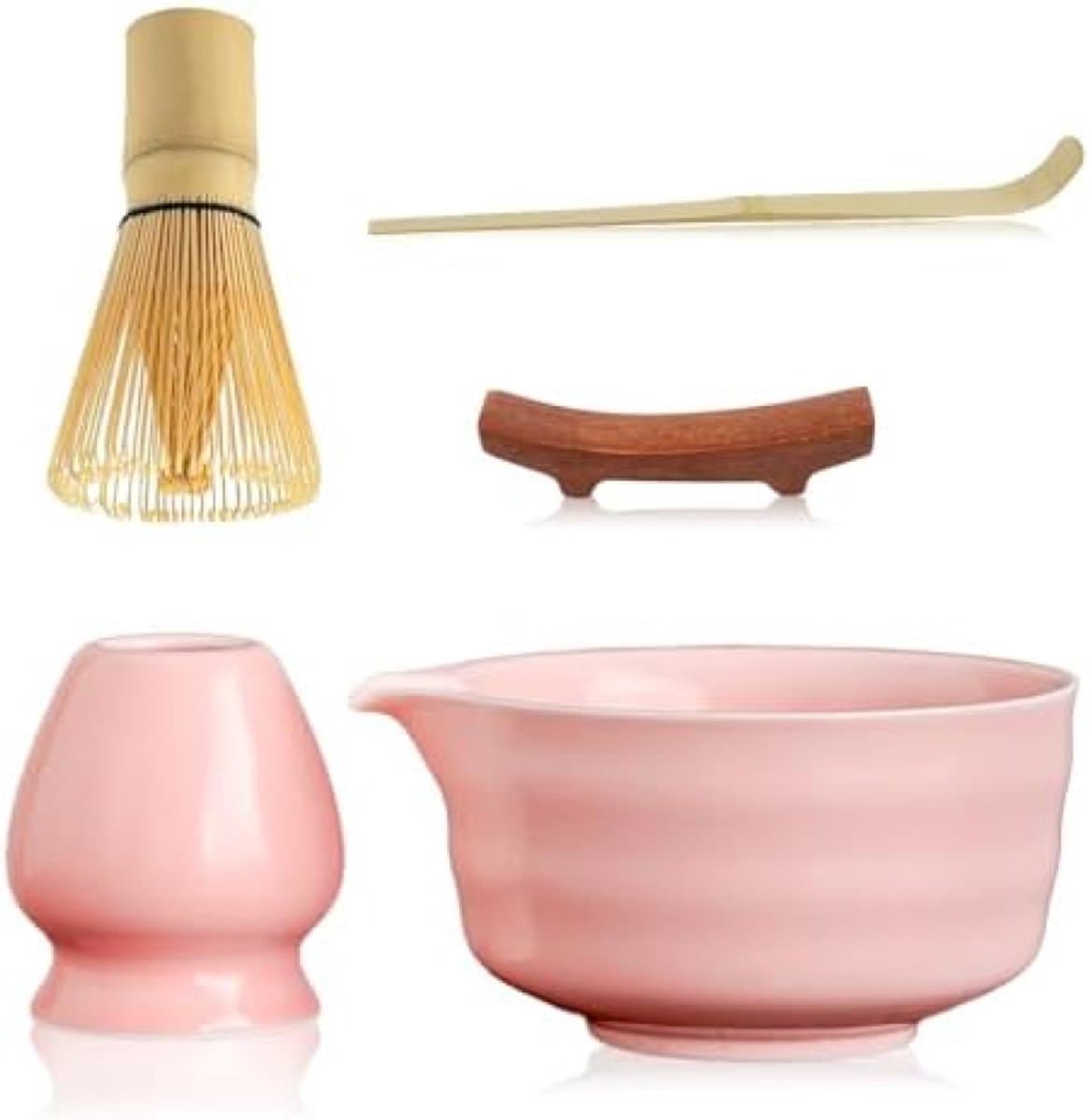 ST TRADİNG Matcha Theeset - 5-delige Keramische Set met Bamboe Accessoires